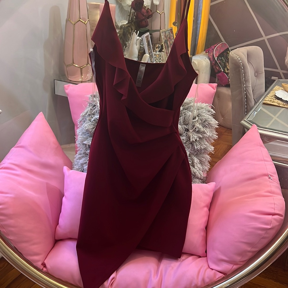 BURGUNDY MINI DRESS